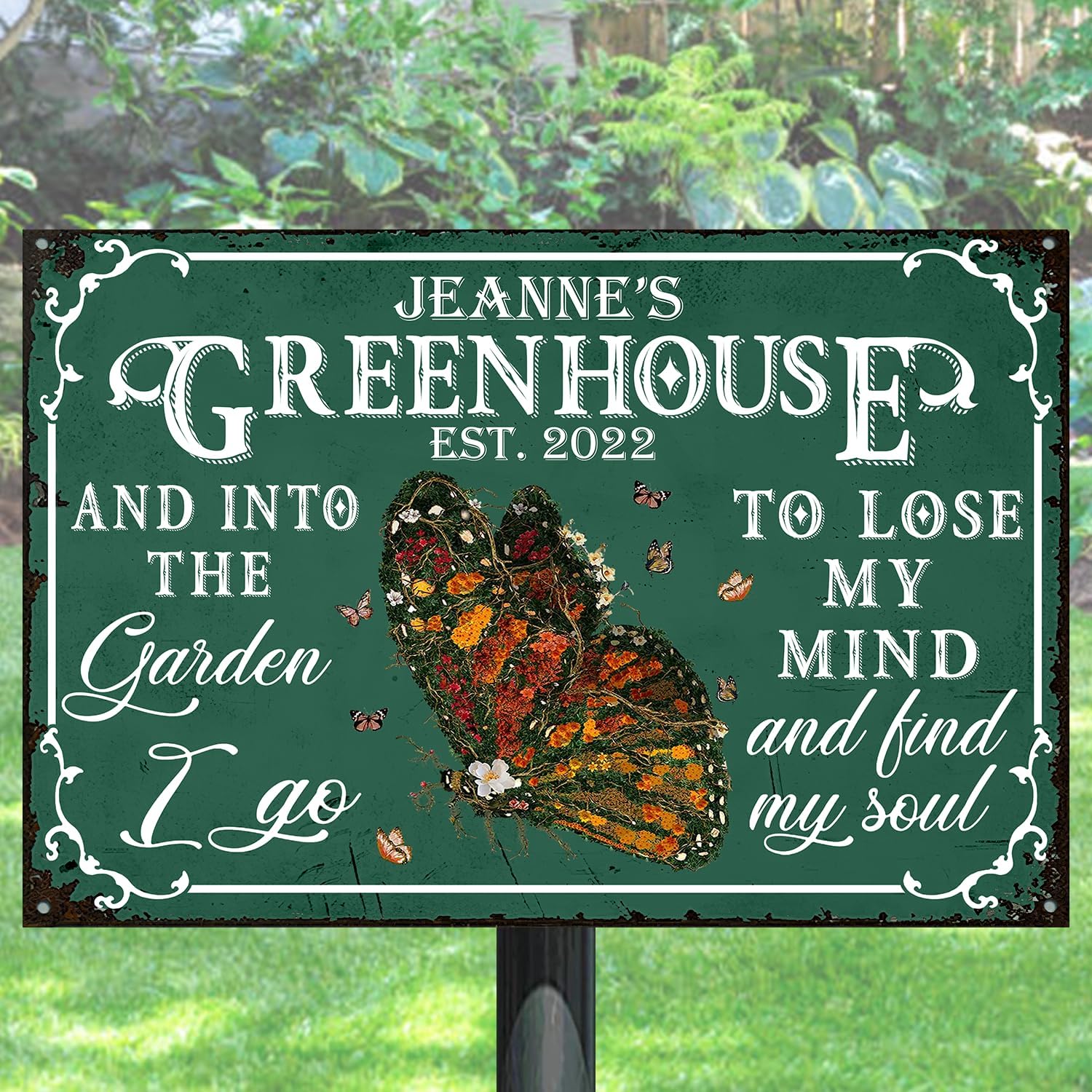 Garden Greenhouse Sign, Custom Garden Sign, Custom Name Sign, Gift for Garden Lover, gift for Mom, Sign For Garden Lover, Christmas BirthDay Gifts