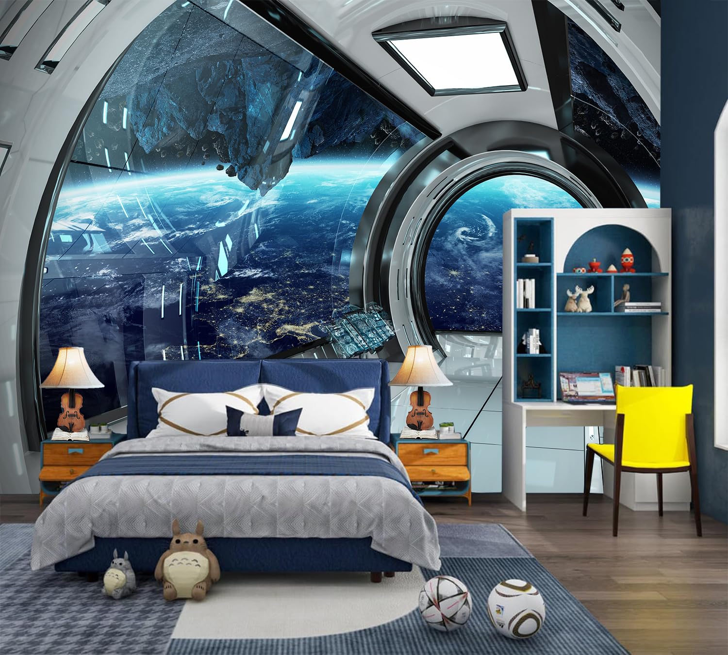 Amazon.co.jp: FLFK 3D宇宙壁画 剥がして貼る 78.7インチx59インチ