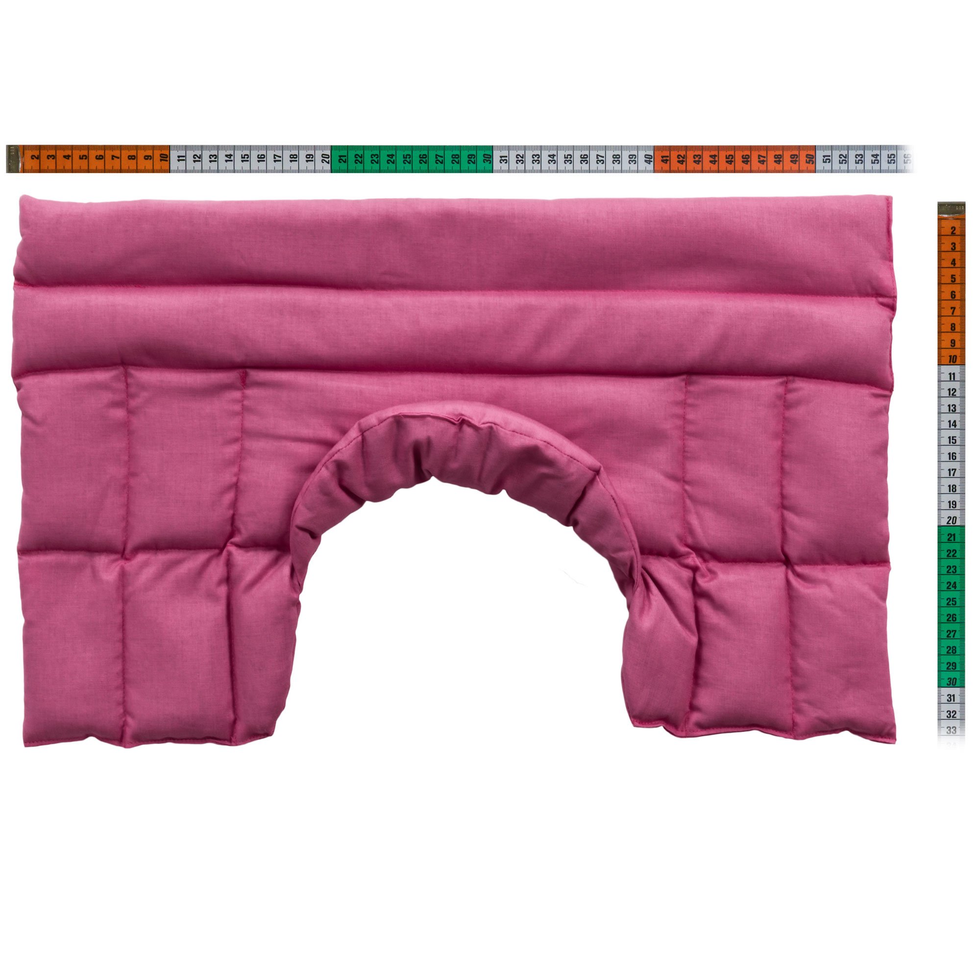Cuscino termico cervicale XL con farro bio, per collo, spalle e schiena. (fucsia, Farro bio) Cuscino termico utilizabile caldo e freddo, riscaldabile nel mircoonde e forno