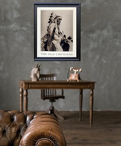 Miniatura 4 de Póster artístico de la decoración de pared con imagen india de Native American The Old Cheyenne (16 x 20 pulgadas)