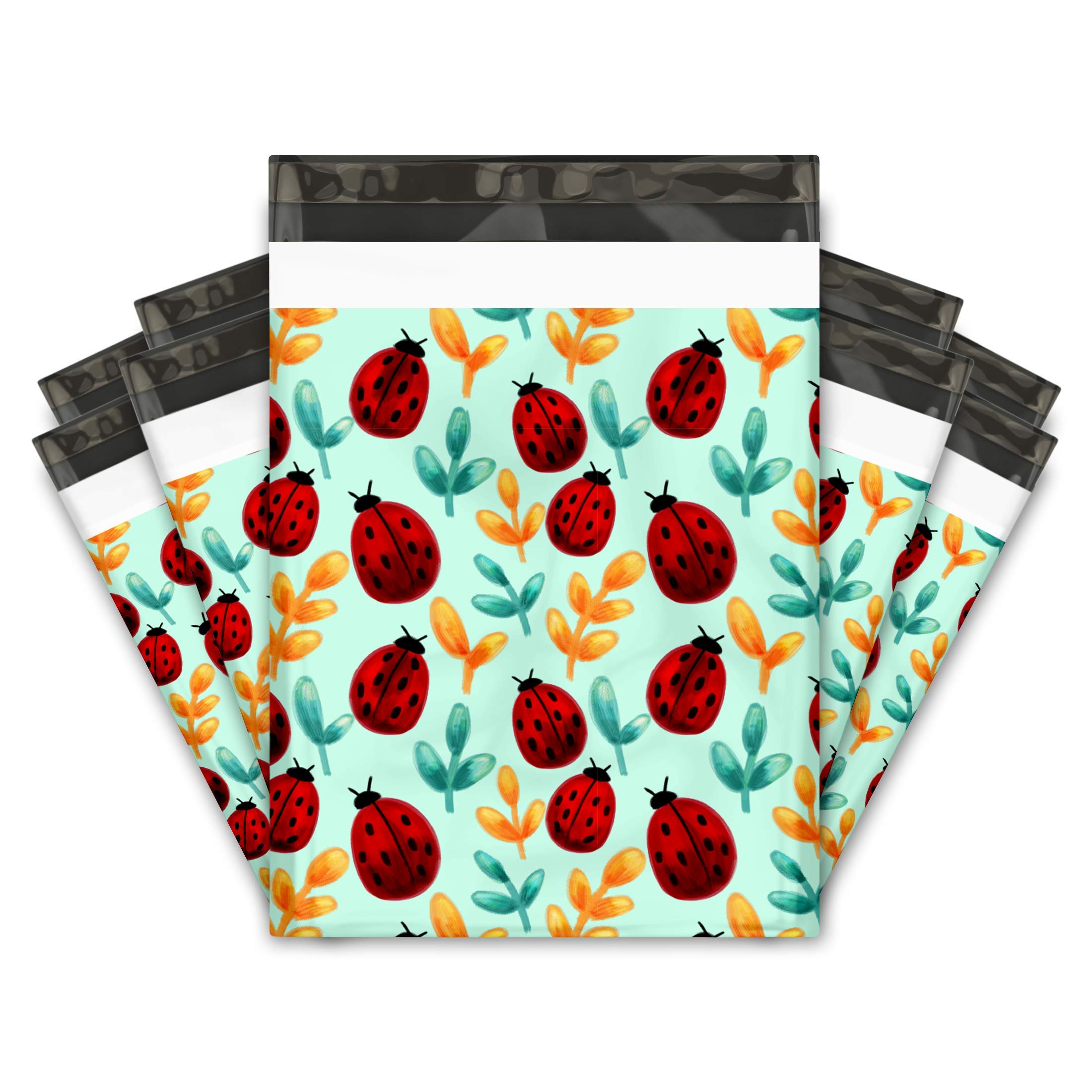 10x13 (100) Ladybug Designer Poly Mailers Shipping Envelopes Premium Printed Bags