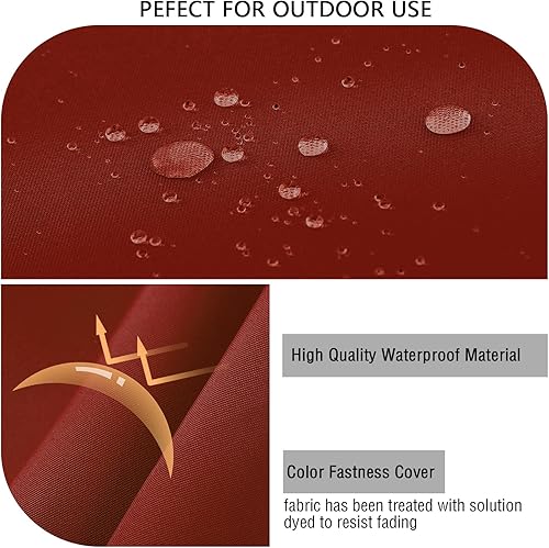 Miniatura 5 de idee-home Juego de 2 cojines para sillas de exterior, cojines de asiento de 19 x 19 pulgadas, impermeables, resistentes al color, con lazos, para