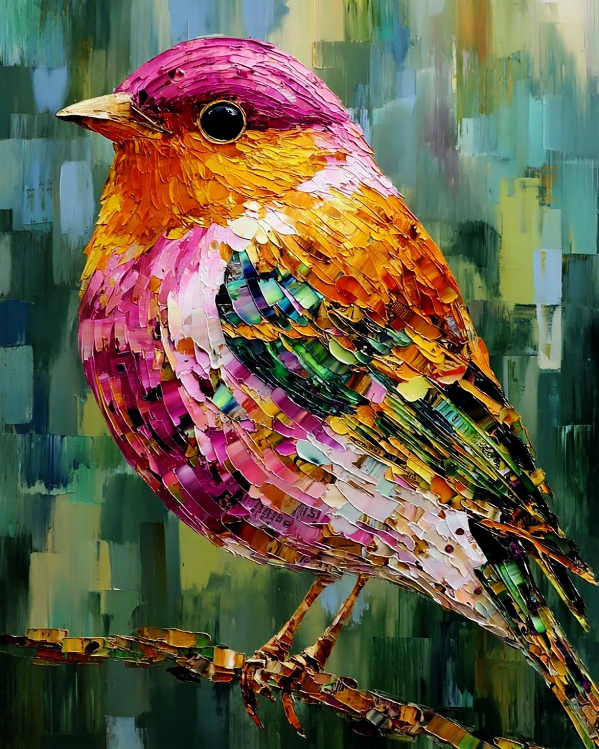 LIUBAISHI Paint by Numbers for Adults, Colourful Songbird, 40x50 cm Acrylic Canvas Kit