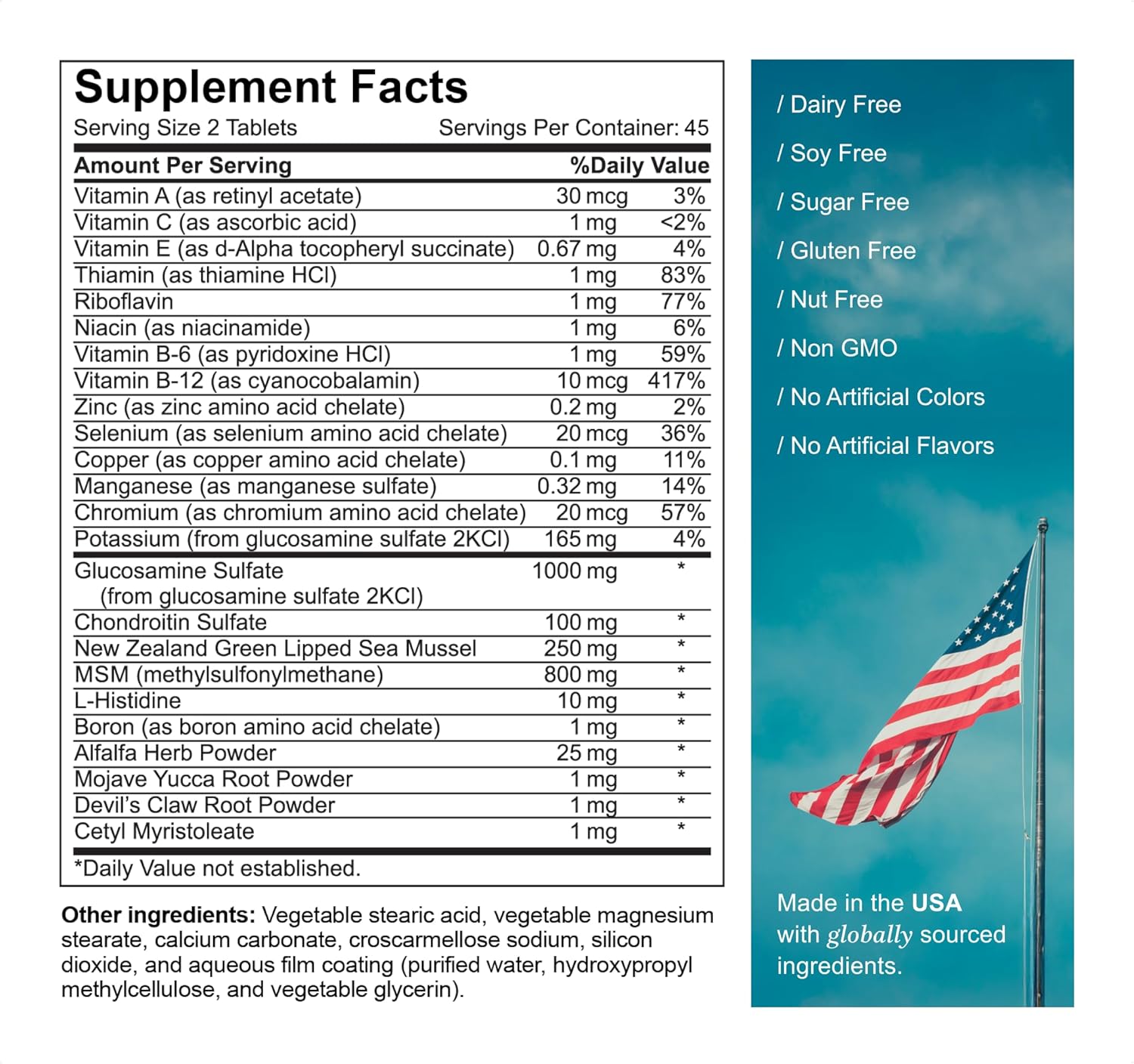 Activated Joint Support Supplement – Advanced Natural Joint and Muscle Relief for Women and Men – Glucosamine Chondroitin MSM & Green Lipped Mussel (90 Count)