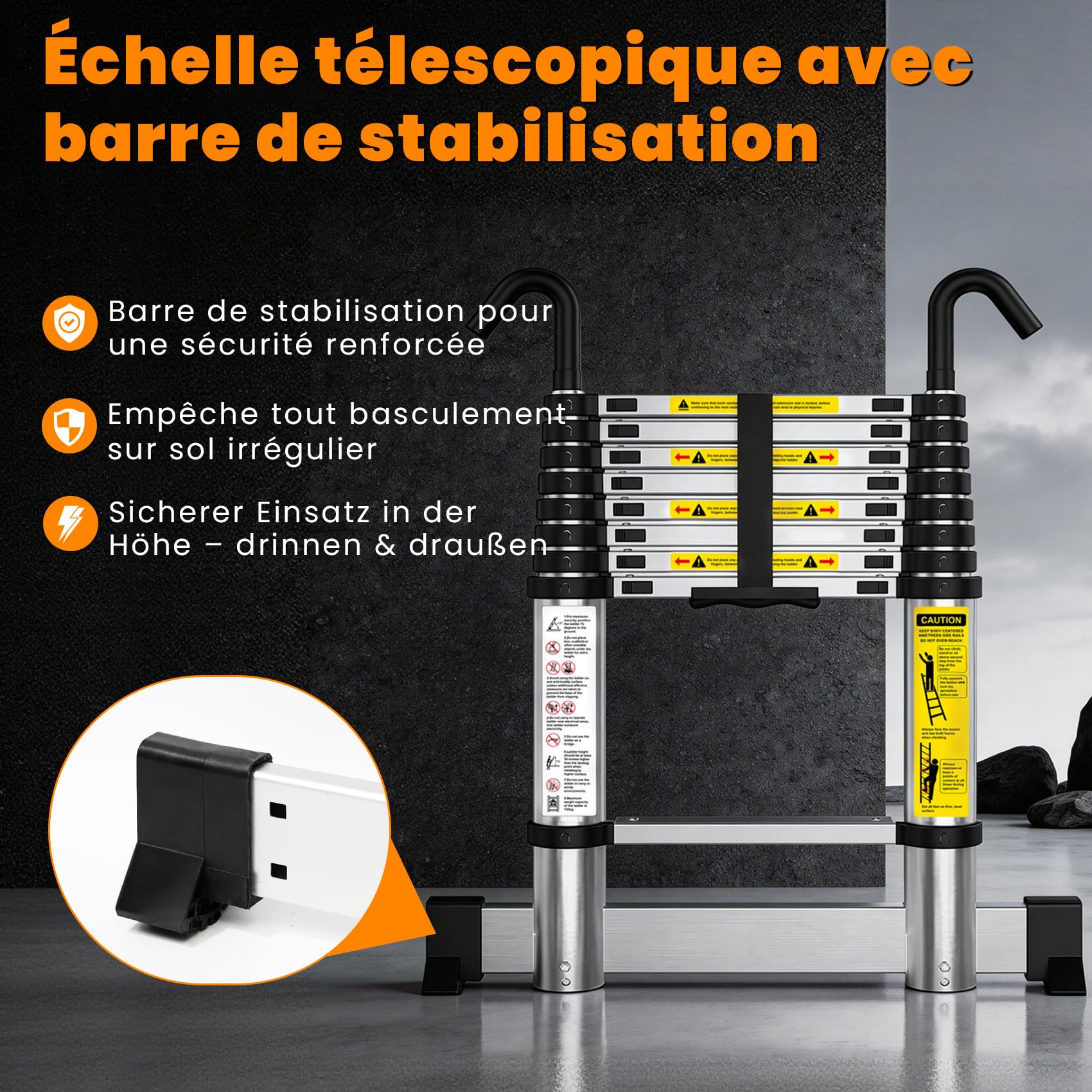 Echelle Telescopique en Aluminium 3,8m