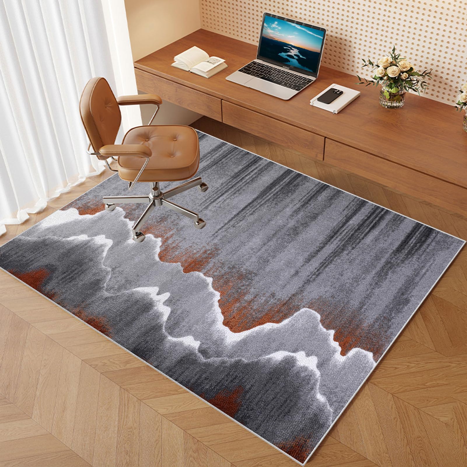 Chair Mat for Carpet Floors Rectangle Office Computer Floor Mat for Carpet Rolling Chairs Gaming Rug Home Large Anti-Slip Floor Protectors Mat Large Protectors floors Gaming Chair Mat 140 x 160 cm โ image 1