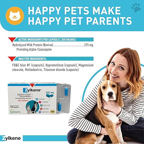 Miniatura 2 de Vetoquinol Zylkene Calming Support Supplement for Medium Dogs 33-65lbs Promotes Relaxation, Reduces Stress, and Supports Occasional Anxiety Relief