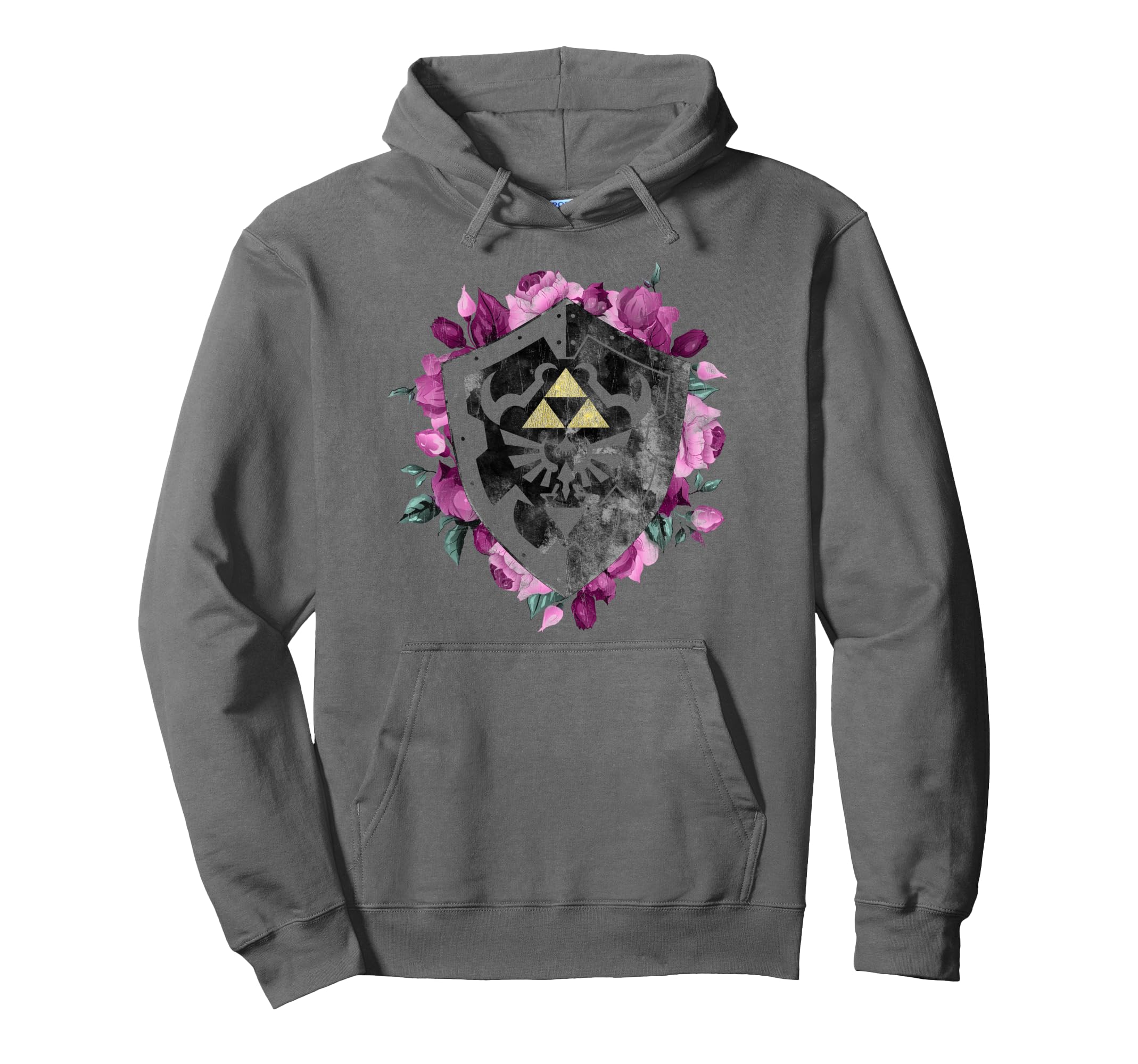 Nintendo Legend Of Zelda Tri Force Floral Shield Pullover Hoodie