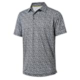 Golf Shirts for Men Dry Fit Short Sleeve Print Performance Moisture Wicking Polo Shirt