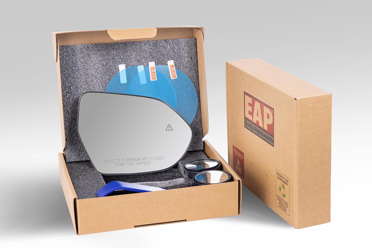 EAP Passenger Side Mirror Glass Compatible with Hyundai Kona 2024-2026, Heated, Blind Spot, 87621BE800