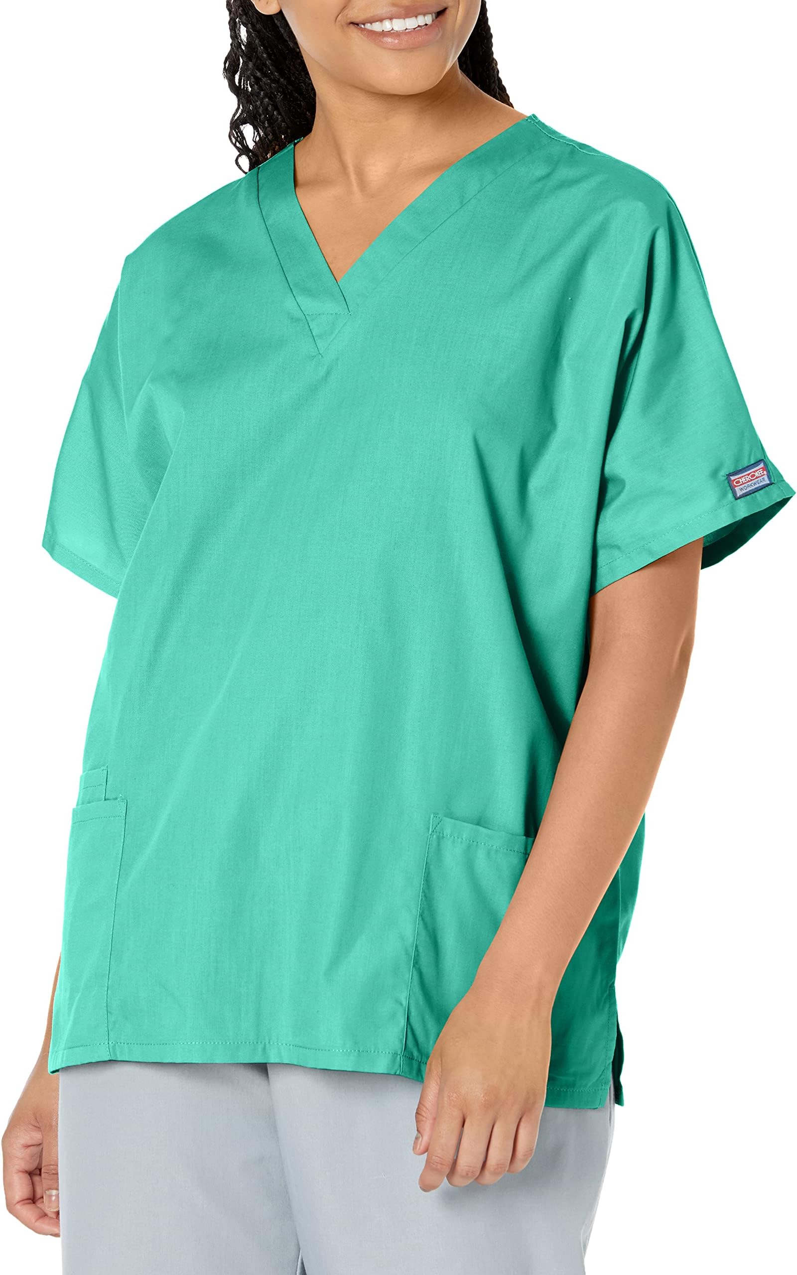 Cherokee Scrub for Women V-Neck Top Traditional fit with Dolman Sleeve and Fade Resistant Fabric - 4700