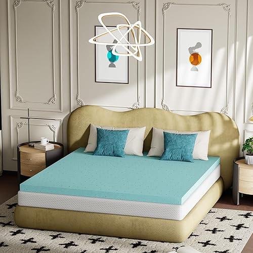 FDW | 5" King Mattress + 3" Cooling Mattress Topper | Gel Memory Foam | Medium Firm Feel | White | with Washable Cover for Cool Sleep and Pressure Relief | Bed in a Box, CertiPUR-US Certified