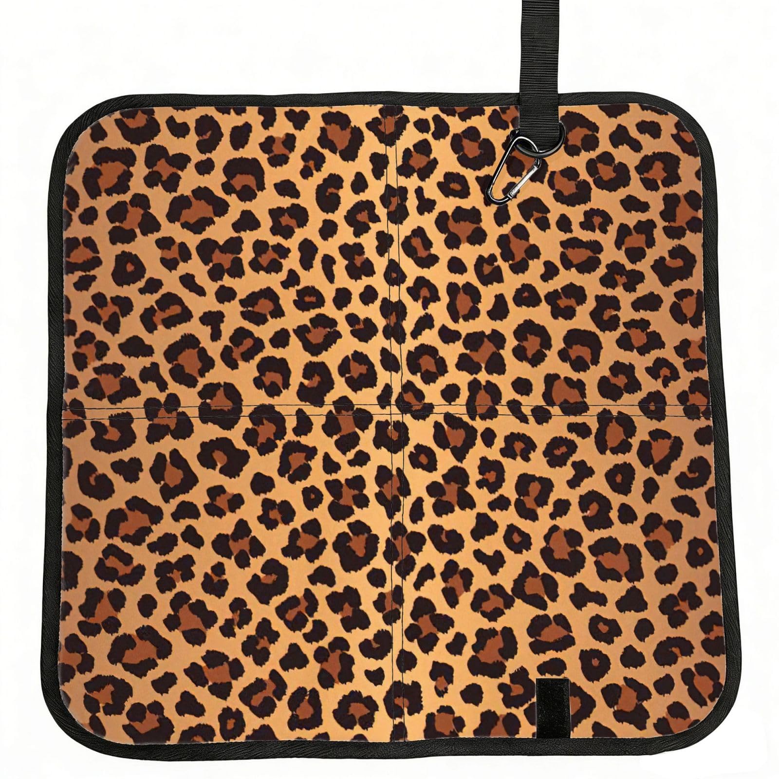 PPHGUT Leopard Pattern Print Foldable Seat Cushion Waterproof Portable Chair Pad Travel Outdoor Picnic Camping