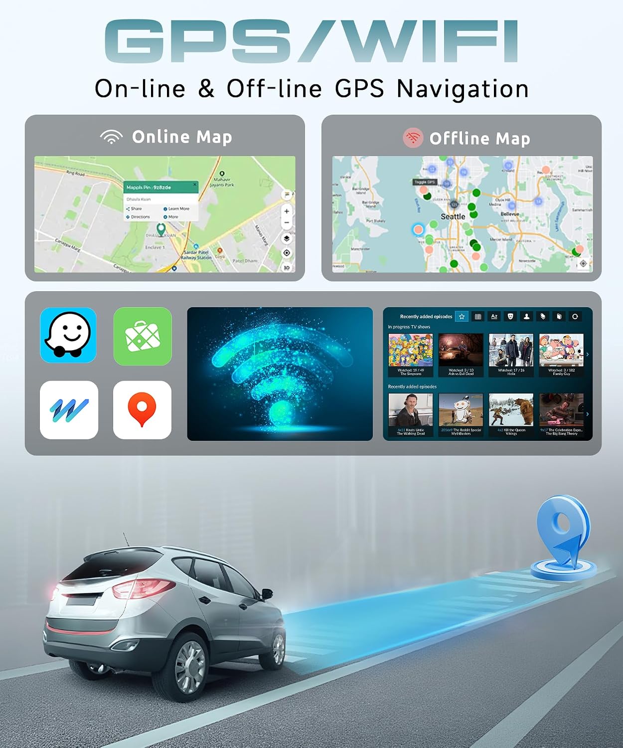 10.1'' Car Radio Stereo for Chevrolet Chevy Silverado 2014 2015 2016 2017 2018 Silverado Android 15 Radio 4Core 2G&64G with Wireless Carplay&Android Auto/AM/FM/Rear View Camera/GPS/BT/RDS/SWC