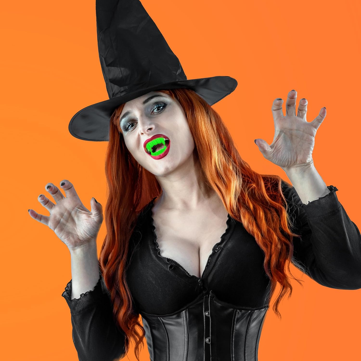12/30/50/108PCS Glow in the Dark Vampire Plastic Fake Fang Teeth Halloween Costume Prop Goodie Bag Filler Party Favor