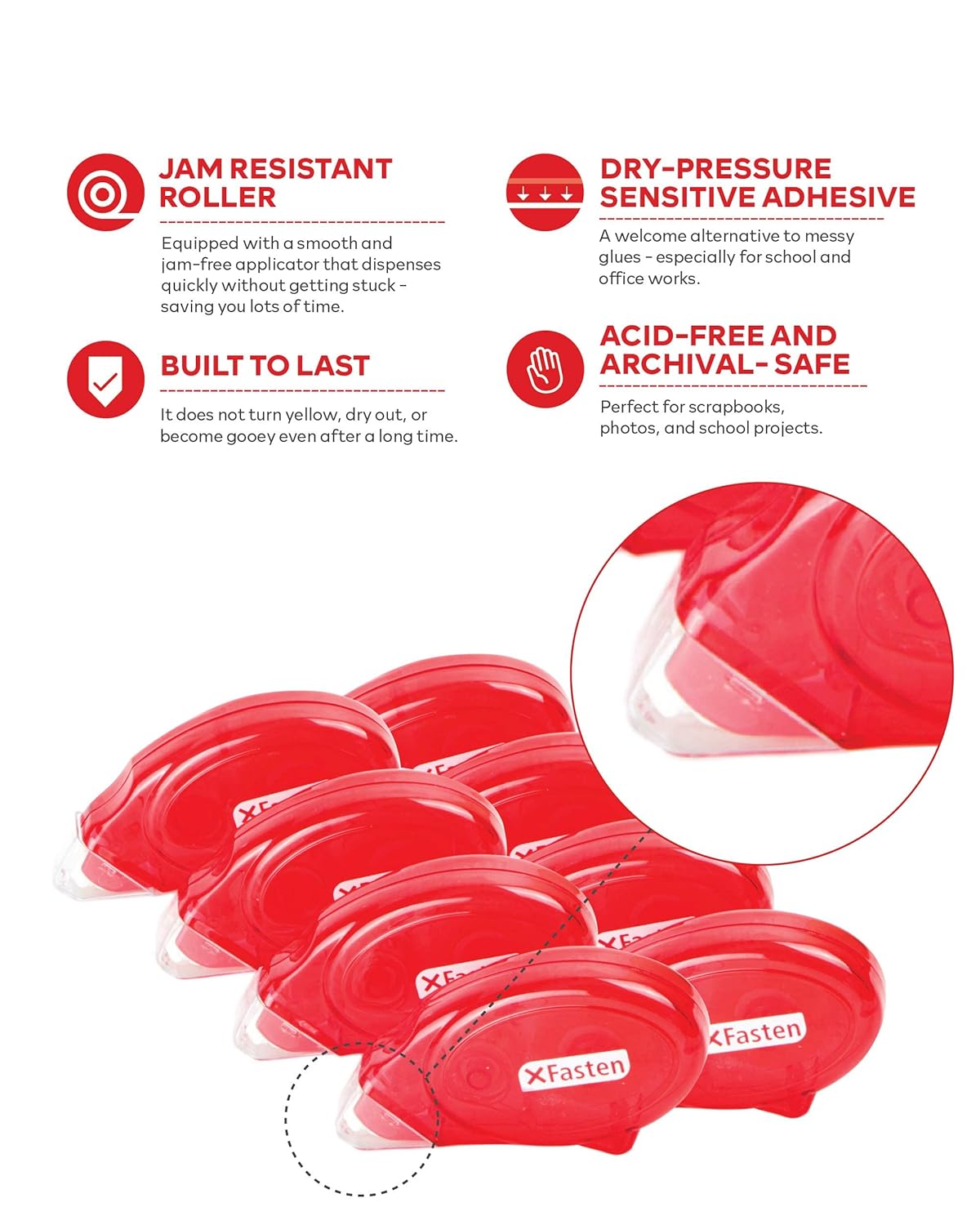 Lowest Price XFasten Double Sided Adhesive Scrapbook Runner Tape Roller, 0.3-inch by 360-Inch, 8-Pack, Permanent Adhesive Dots Roller Applicator, Acid-Free and Archival Safe Scrapbooking Tape Get Special Price XFasten Double Sided Adhesive Scrapbook Runner Tape Roller, 0.3-inch by 360-Inch, 8-Pack, Permanent Adhesive Dots Roller Applicator, Acid-Free and Archival Safe Scrapbooking Tape