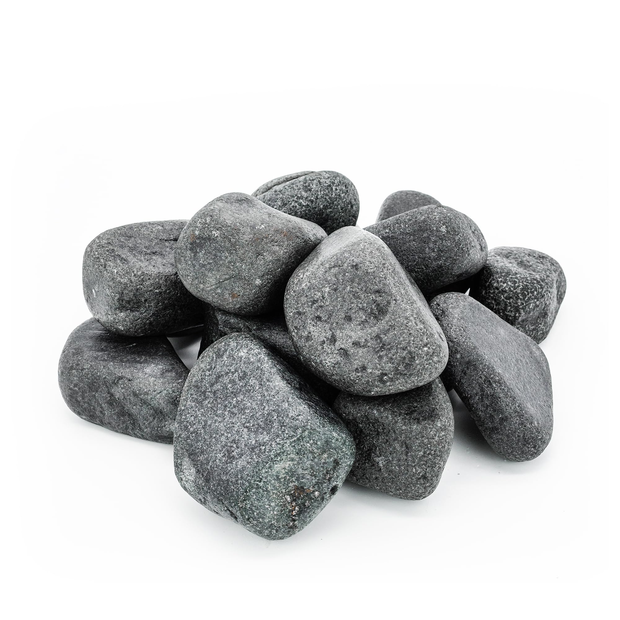 Piedras de Sauna 15 kg – Olivine-Diabase redondeadas 5-10 cm, ideales para estufa de sauna eléctrica e infusión