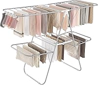 Vista 1 de SONGMICS ULLR053W01V1 - Tendedero plegable de dos niveles para ropa, estante de secado de ropa para lavandería, secador de ropa independiente