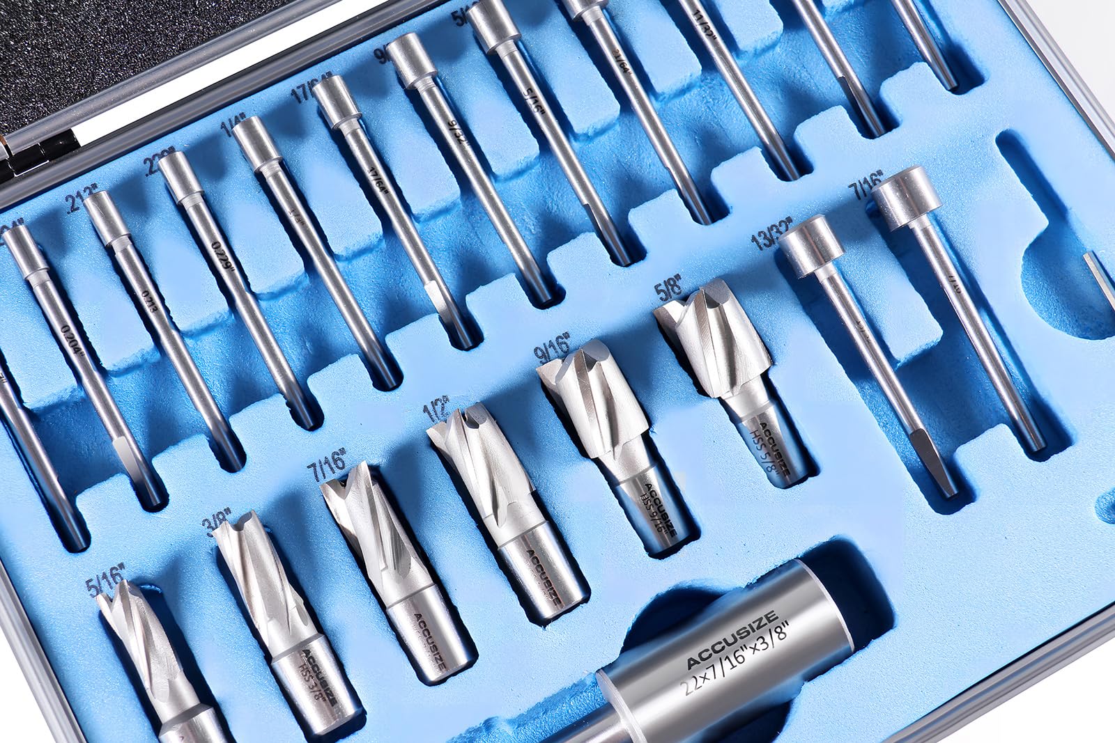 Accusize Industrial Tools Interchangebale Pilot Set de fraises, 3620-0121, 21 Pcs/Set