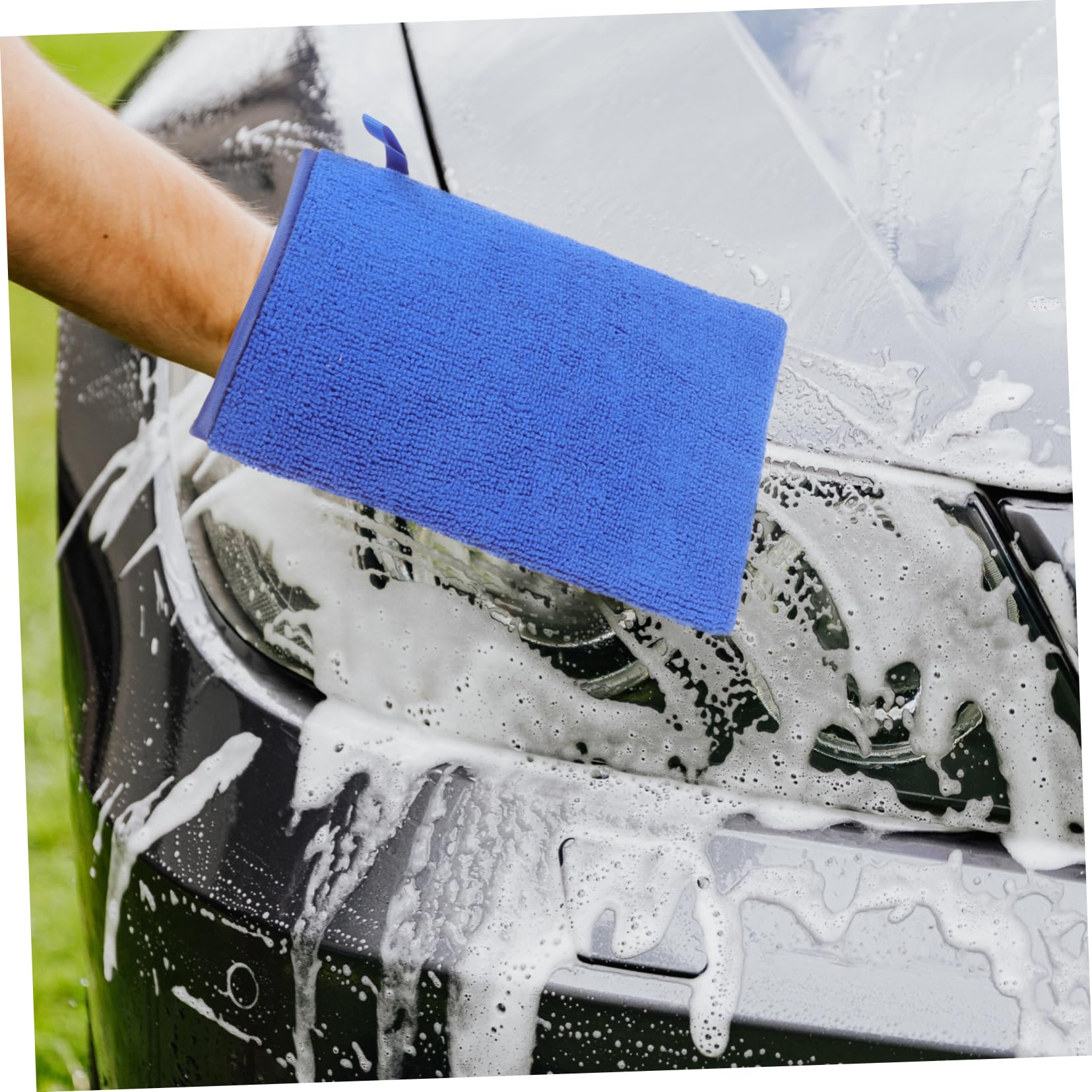 ULTECHNOVO 3piezas Guante Vado De Arcilla para Automóviles Manopla De Limpieza Reutilizable Toalla De Microfibra para Detailing y Pulido Elimina Contaminantes Pintura Azul