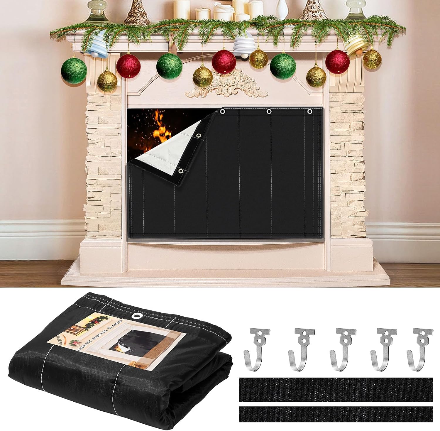 Fireplace Cover for Inside Fireplace,Fireproof Fireplace