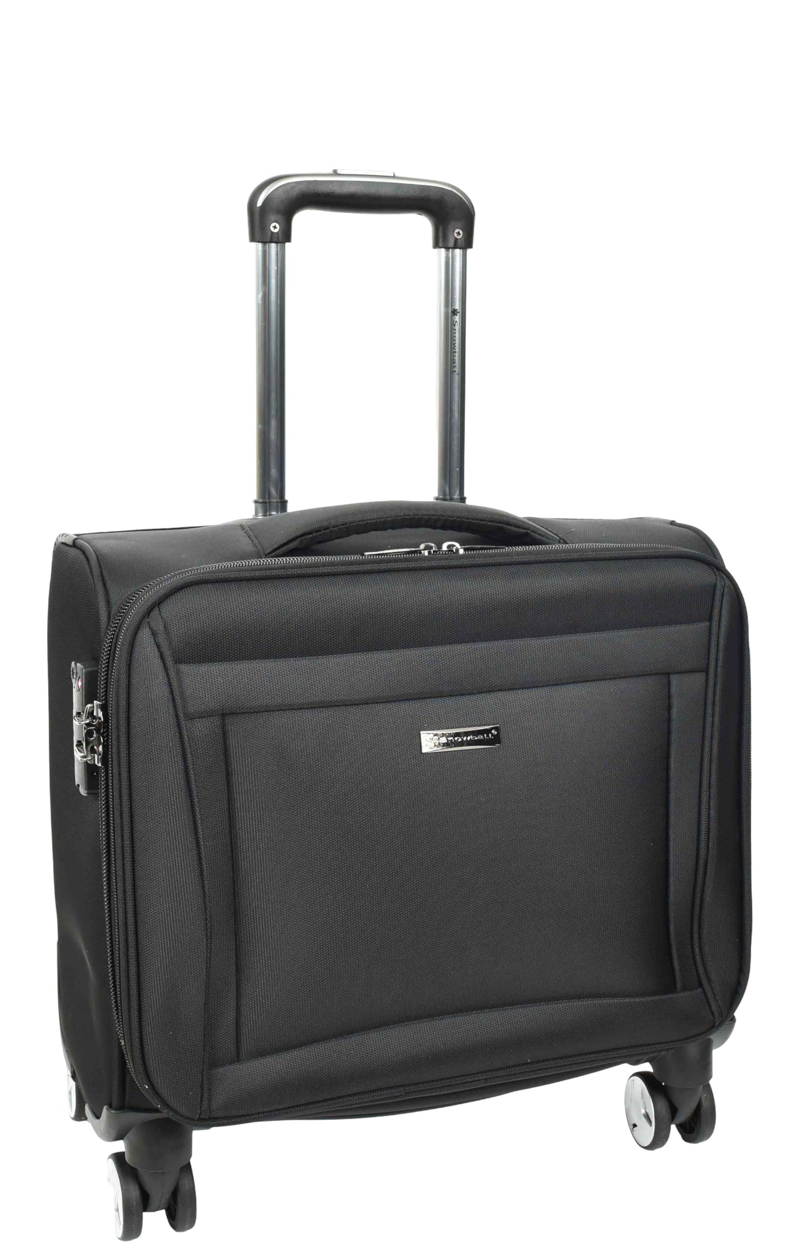 A1 FASHION GOODS Pilotenkoffer mit 4 Rädern, leicht, TSA-Schloss, Kabinengröße, Reise-Business-Tasche, Crew, Schwarz , S, Softcase Pilotenkoffer auf Rollen