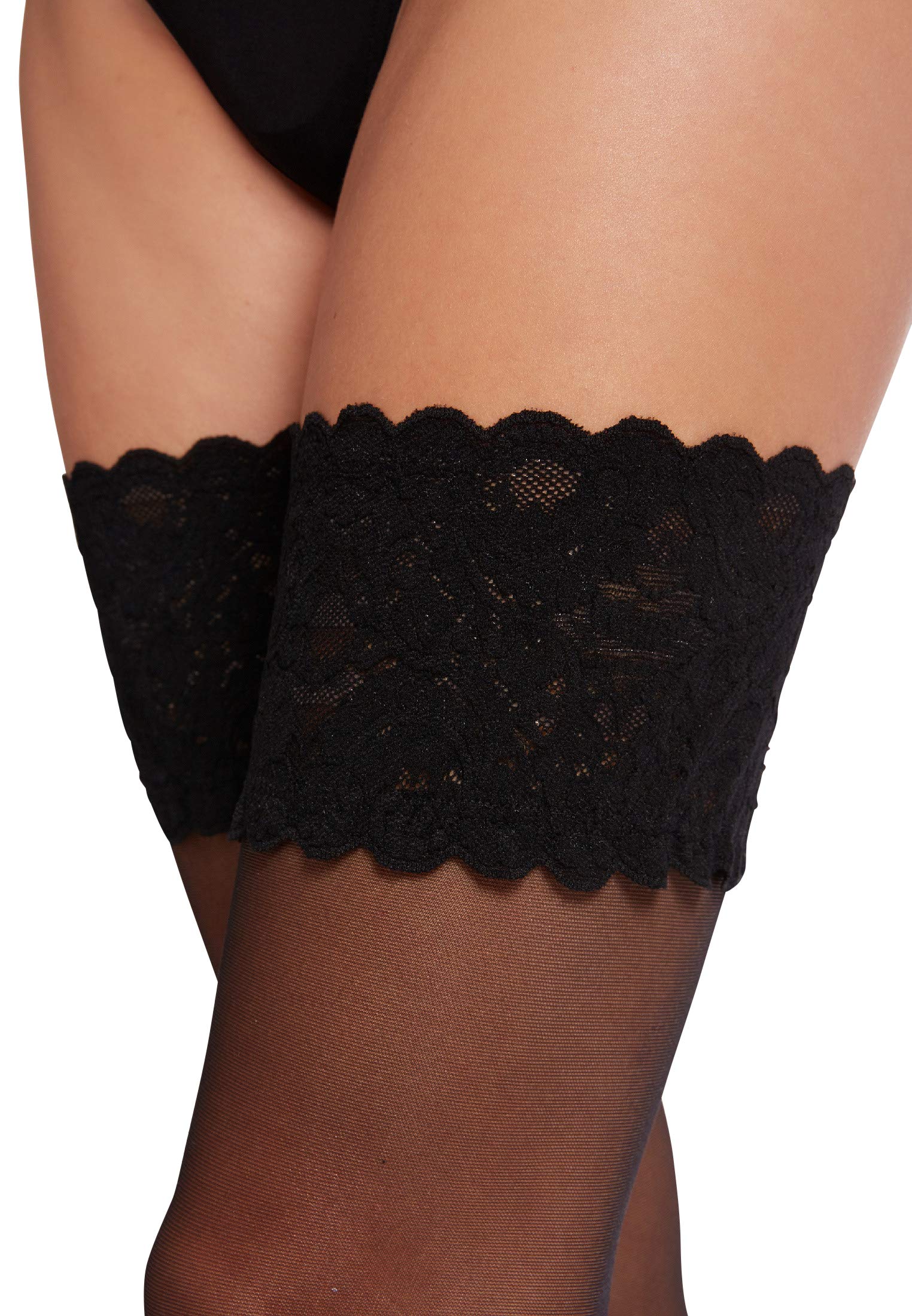 Wolford Satin Touch 20 Stay-Up For Women: Black Medium
