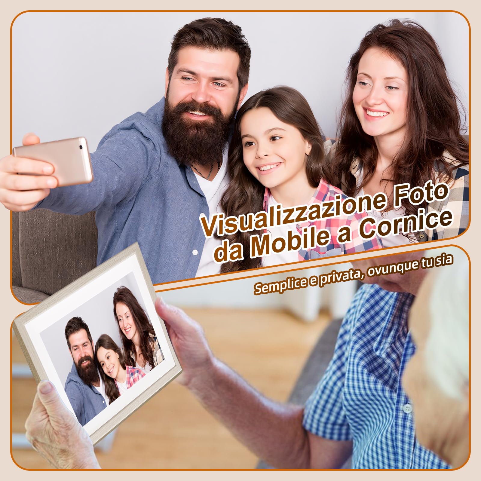 Cornice Digitale Foto Rollei Smart Frame WiFi 108 10,1 Frameo Portafoto Digitale 32GB 1280x800 Schermo Tattile IPS Condivisione Istantanea di Foto e Video Legno Bianco Cornice-Digitale-Foto-Frameo