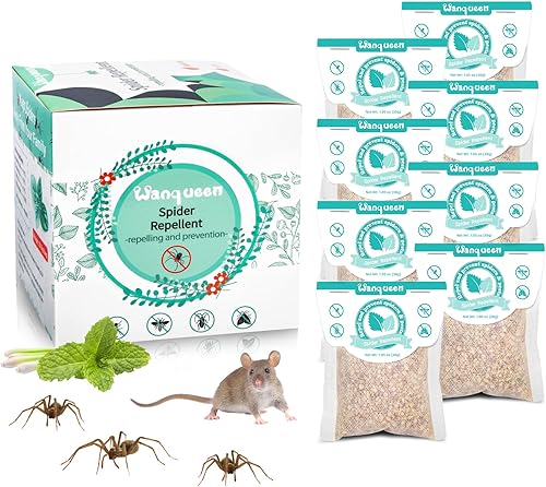 Paquete de 8 bolsas repelentes de arañas para interiores de casa, aceite de menta disuasorio y hierba de limón, bolsas repelentes de arañas, no