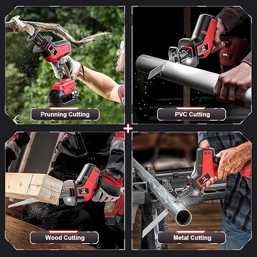 Miniatura 5 de Corldess - Herramienta oscilante de sierra recíproca compatible con motor sin escobillas Milwaukee m18 de 18 V, velocidad variable de 3000 Spm para