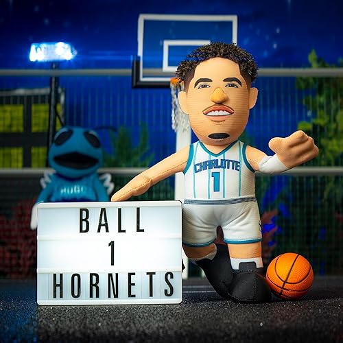 Miniatura 2 de Bleacher Creatures Charlotte Hornets LaMelo Ball Figura de peluche de 10 pulgadas, una superestrella para jugar o exhibir