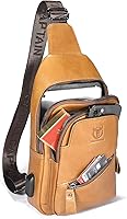Vista 68 de LUKZIJAES Bolso bandolera de cuero genuino para hombre marrón (#1-Brown)