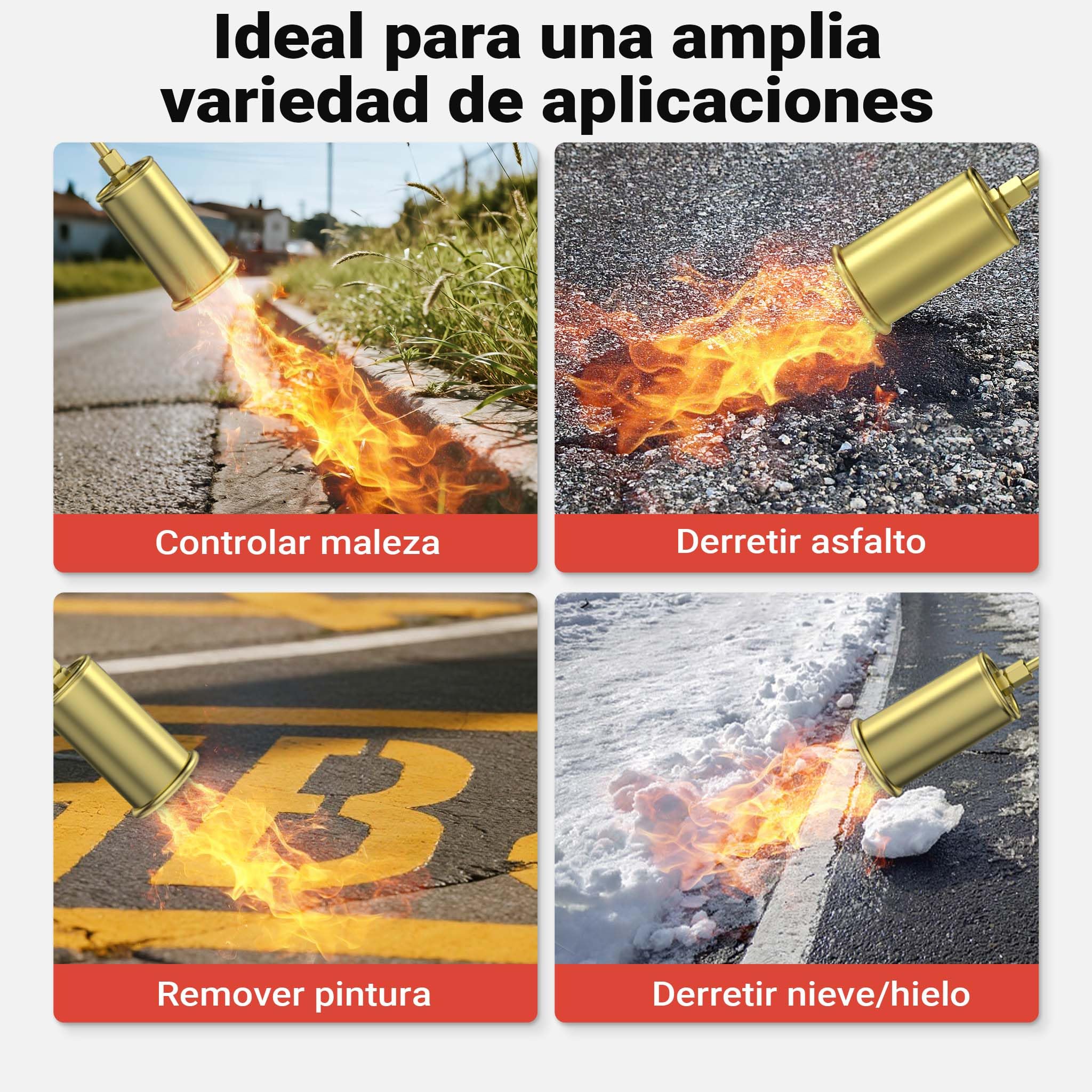 Soplete tubo goma Soldador a gas Quemador malas hierbas Dispositivo soldador Multiusos Jardín Quemar