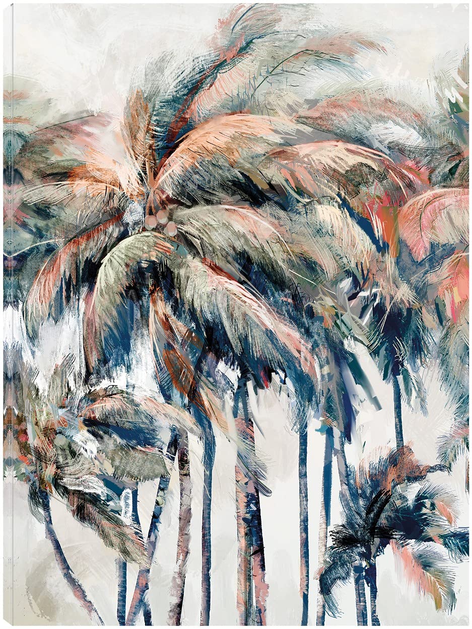 Fine Art Canvas Island Palms Canvas Wall Decor by Artist Studio Arts for Living Room Bedroom Bathroom Kitchen