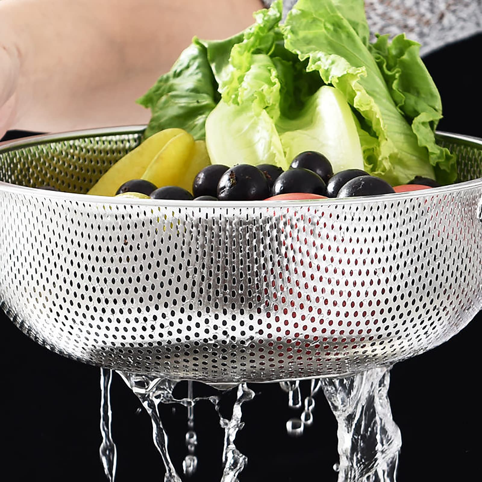 68cm 大型 ステンレス 穴あき パンチ 水切り 野菜洗い 蒸し器 ざる
