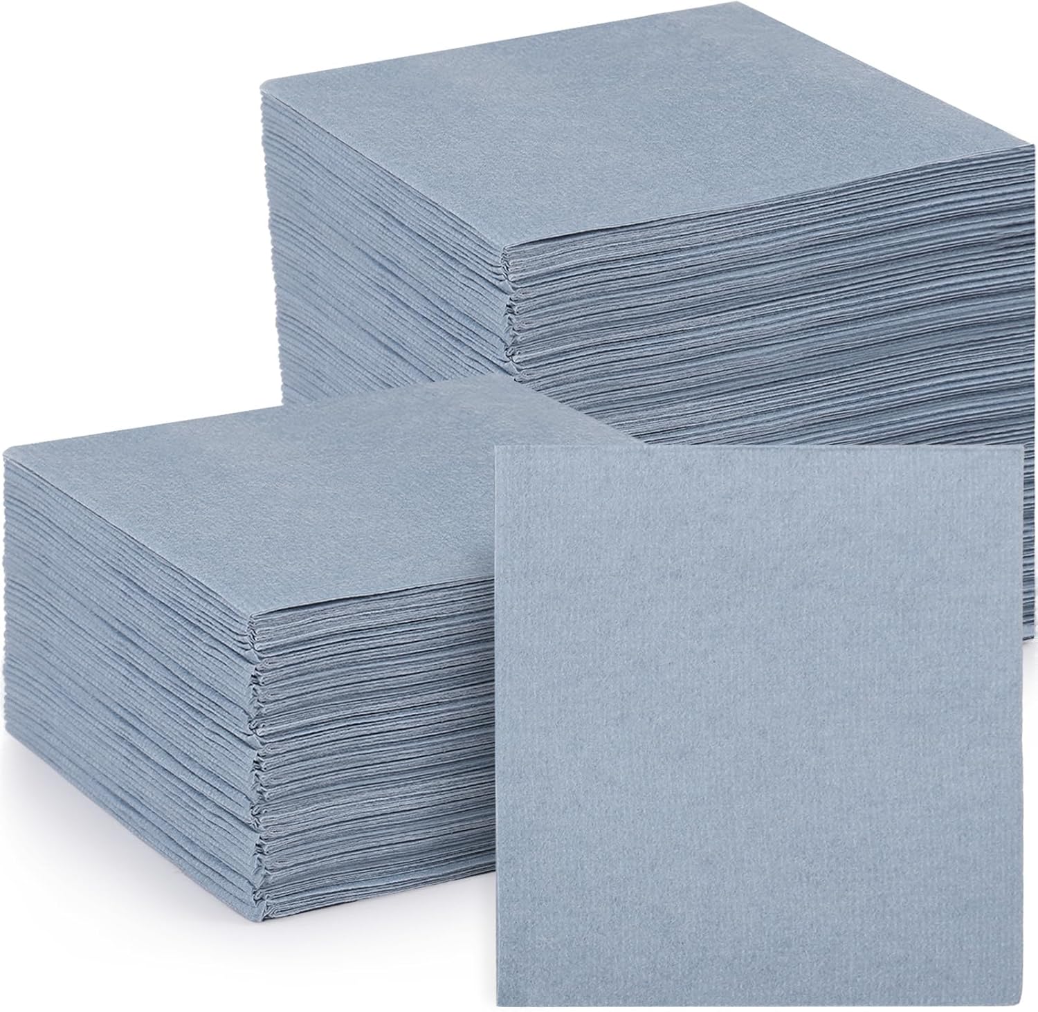 Janlaugh 150 Pcs Dusty Blue Disposable Napkins 10" x 10" Paper Linen Cocktail Dinner Napkins Prefolded for Bar Restaurant Cafe Dessert Wedding Birthday Party Baby Shower