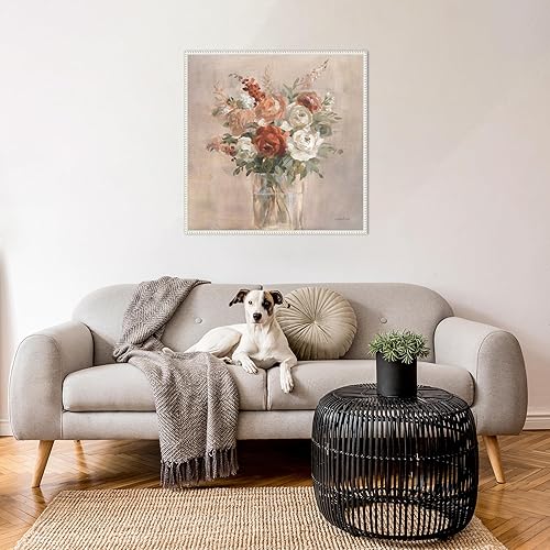 Miniatura 5 de Amanti Art Lienzo enmarcado para pared, ramo de russet de 30 x 30 pulgadas, de Danhui Nai, lienzo enmarcado para pared, obras de arte de flores,