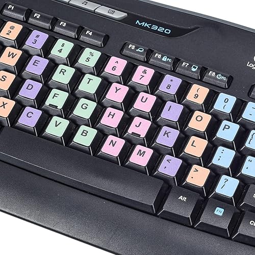 Miniatura 6 de 2 letras adhesivas de repuesto para teclado en inglés, calcomanías universales de repuesto para teclado de computadora en inglés, calcomanías de