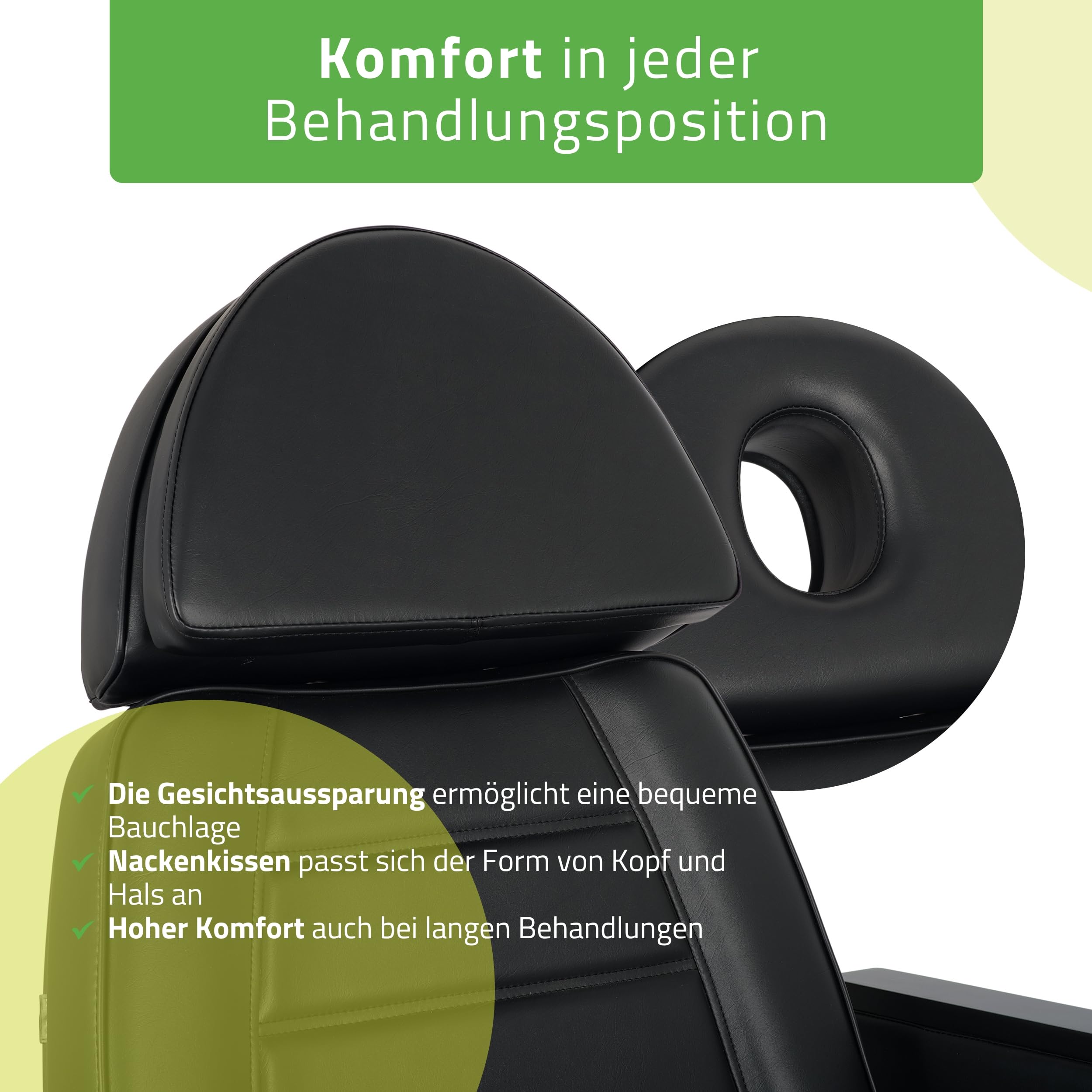 HABYS Leo PRO 4 Elektrische Kosmetikliege, Höhenverstellbarer Kosmetikstuhl | mit Gesichtsöffnung & drehbaren Armlehnen, Beautyliege für Kosmetik, SPA, Massage & Ästhetische Medizin