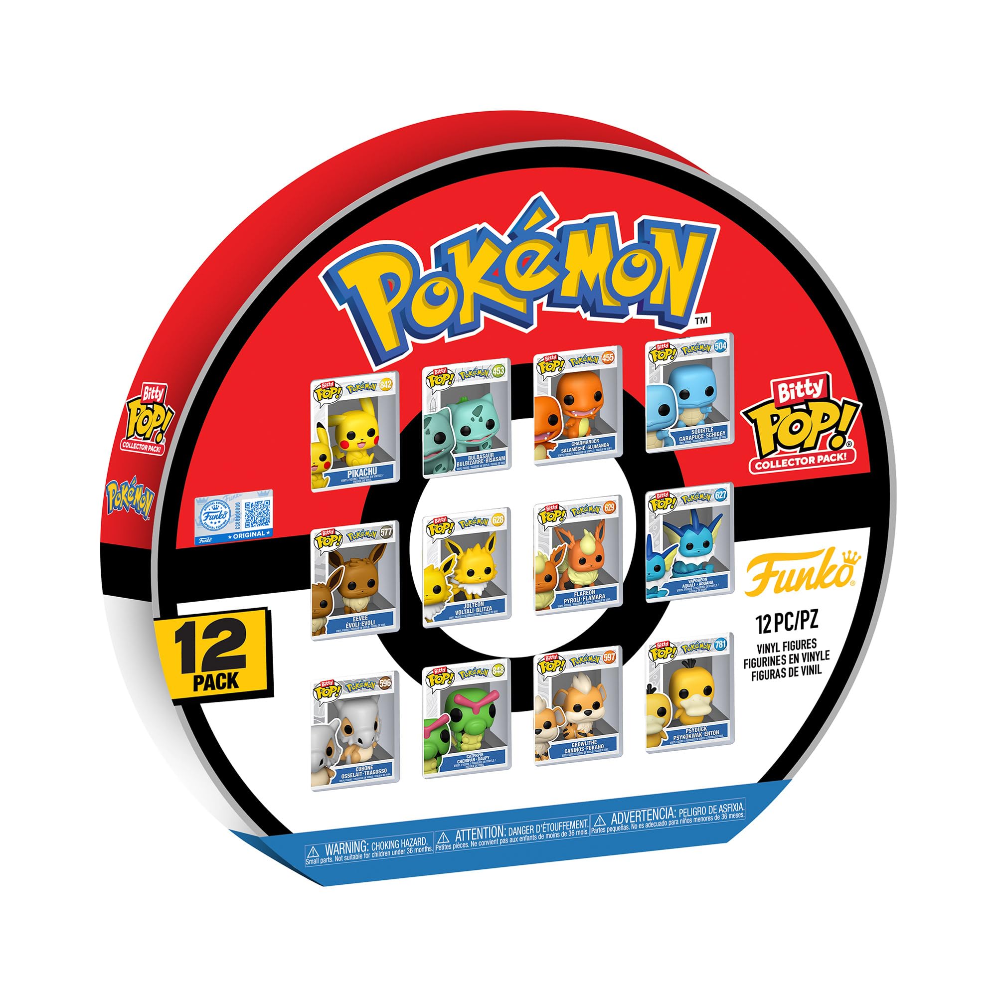 Funko Bitty Pop! Pokemon : Lot de 12 - Comprend Pikachu, Eveee, Charmander, Squirtle et Bien d'autres - 2,​2 cm - Mini-​Figurine à Collectionner - Jouets Miniatures - Idée Cadeau