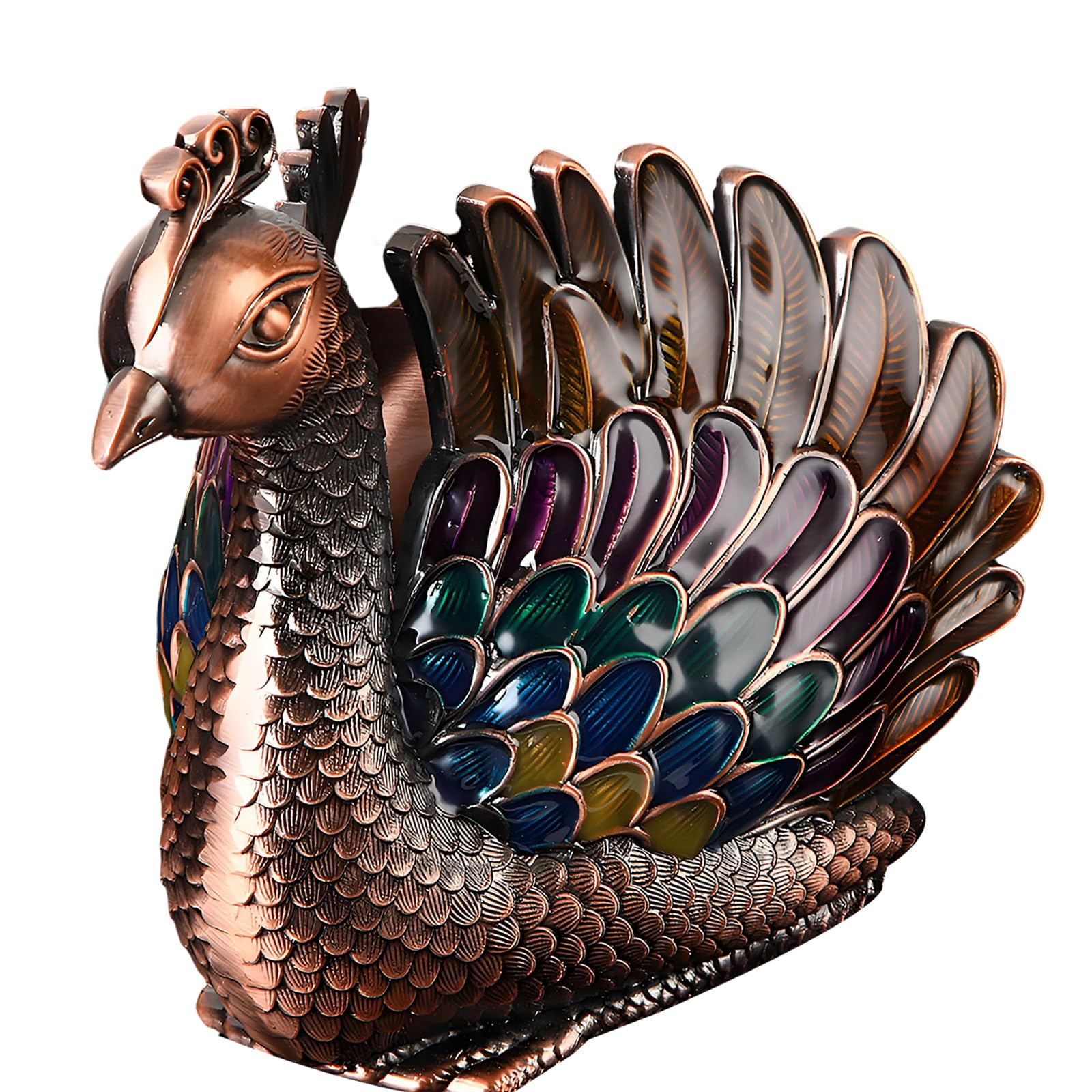 APGLSXY Artistic Peafowl Metal Ashtray with Lid Windproof Ashes Holder for Indoor Outdoor Home Offices Tabletop Decoration Home Decoration