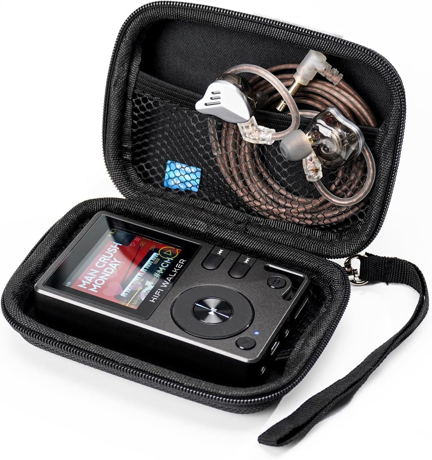 MP3 & MP4 Player Case compatible with HIFI WALKER H2, H2 Touch HiFi MP3 Player, 4.5inch Portable Hard EVA Protective Travel Case for MP3 Players, USB Cable, Earphones, Memory Cards