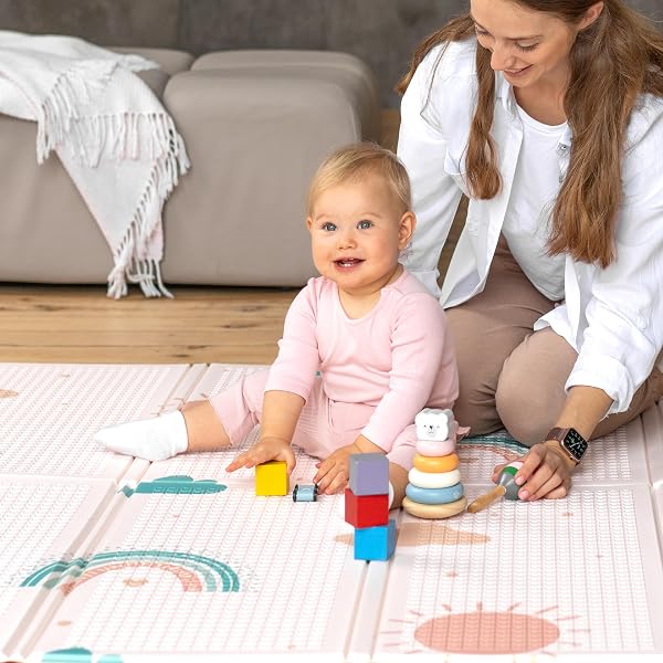 Tappeto Gioco Bambini Pieghevole Sweety Fox - Tappeto Gioco Neonato 150x180x1cm - Tappeto Bambini Reversibile, Impermeabile per Sviluppo Sensoriale in Schiuma - Tappeto Neonato - Orso - 2
