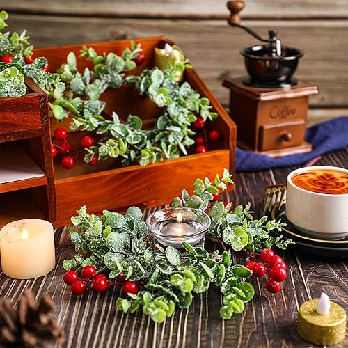 Miniatura 5 de Anillos de vela de Navidad, coronas, coronas de gabinete de cocina, coronas de Navidad, centros de mesa, mini anillos, coronas, velas para pilares,