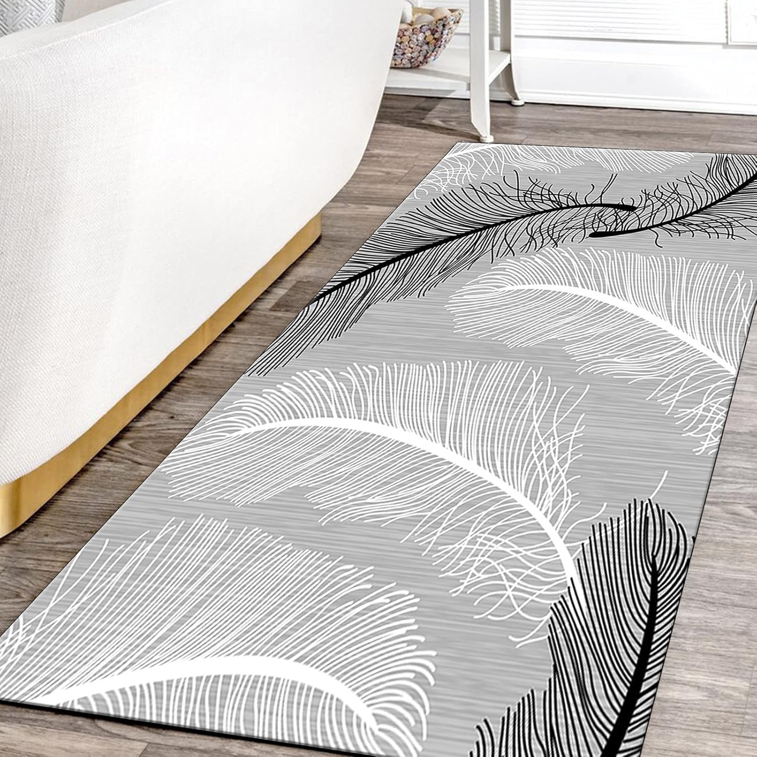 Stair Runner Carpet Non Slip 4'x20' Contemporary Long Hallway Rug for Bedroom