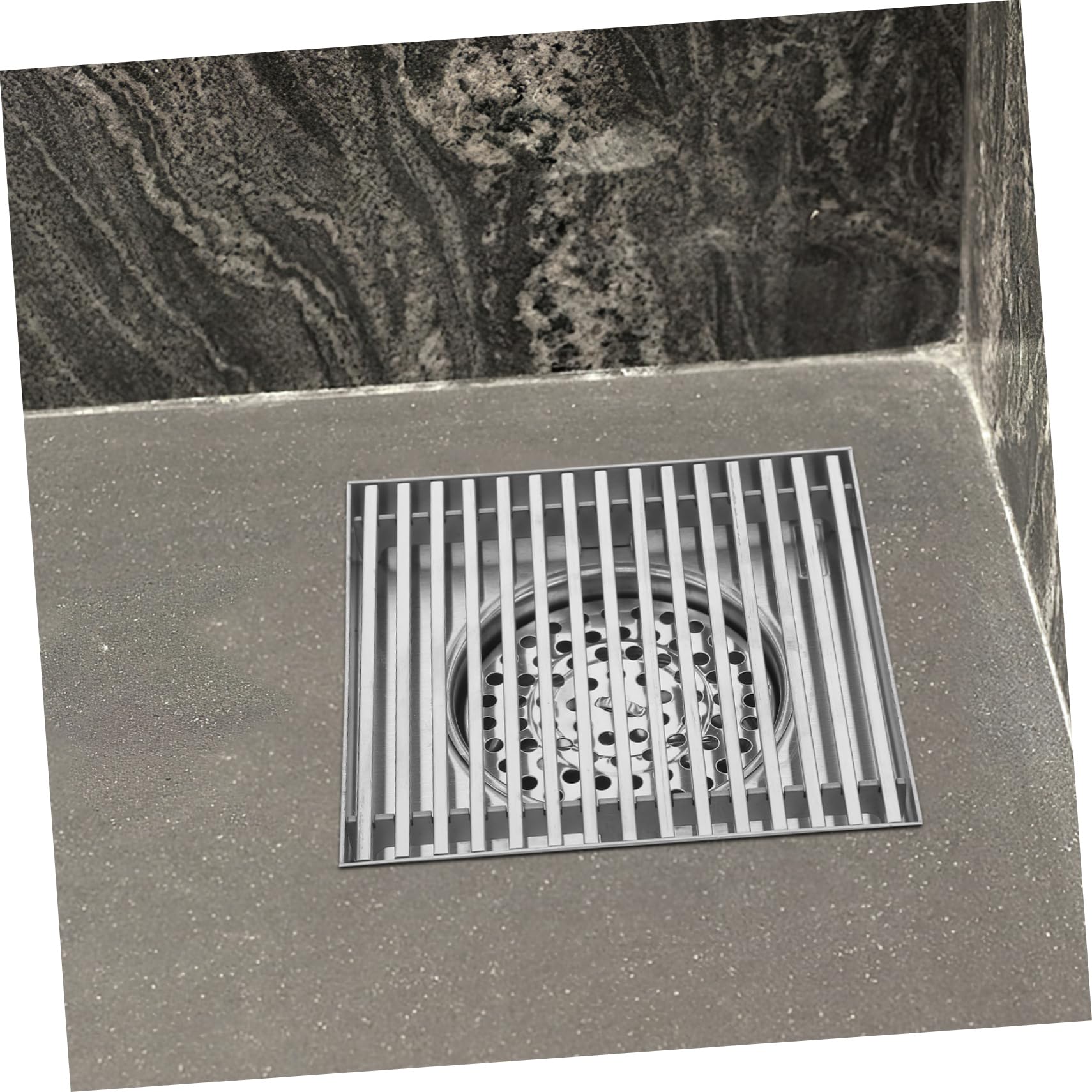Operitacx Desagüe de Suelo de Acero Inoxidable Grande para Patio Baño Ducha Recogedor de Pelos Rejilla de Ducha