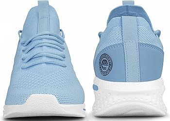 Zapatillas Mujer Running Deporte Azul Adulto Mujer Tacón bajo Pull on Puntera redonda Atlético Moda Slip-ins Sneakers Transpirable Cómodo Deporte2