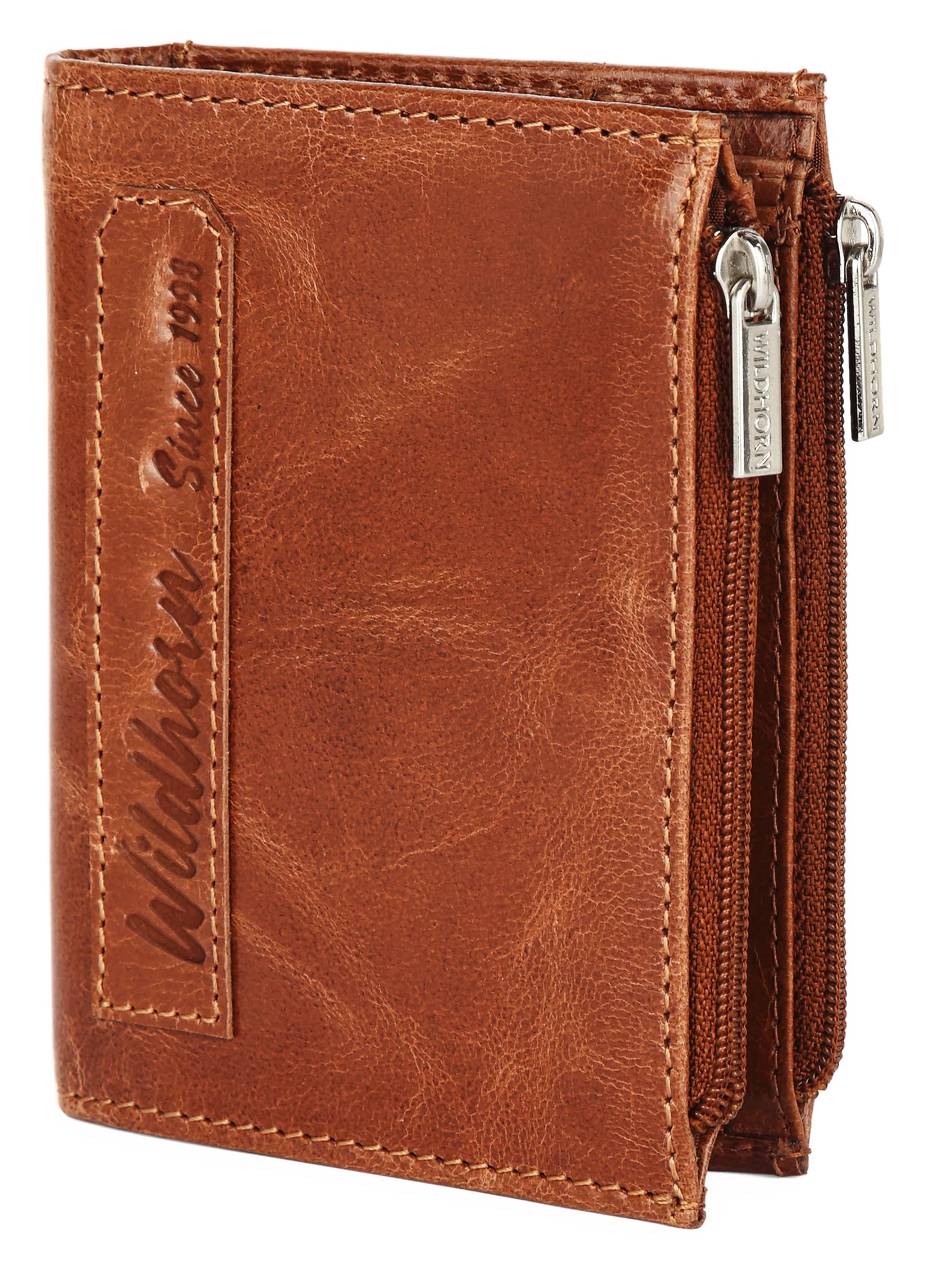 WildHorn Top Grain Leather Wallet for Men | RFID Blocking | Extra Capacity | Ultra Strong Stitching & Secured | Slim Billfold with 6 Card Slots | Gift for Him (TAN CRUNCH)