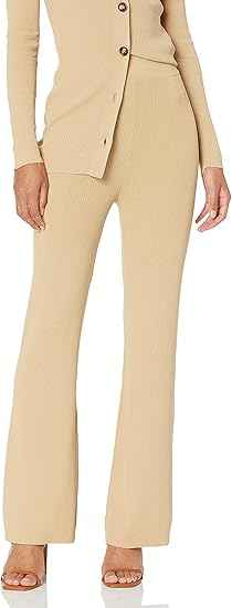 The Drop Women's Ellison Flare Leg Rib Sweater Pant