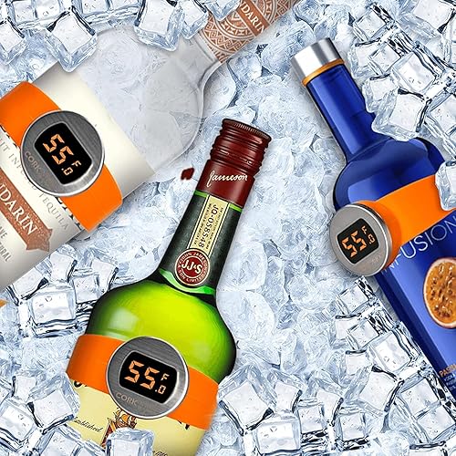 Miniatura 8 de Termómetro digital para botella de vino con pantalla LCD - Brazalete de temperatura de vino de lectura instantánea - Termómetro de botella de bebida